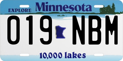 MN license plate 019NBM