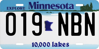 MN license plate 019NBN