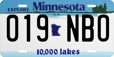 MN license plate 019NBO