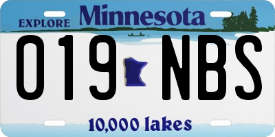 MN license plate 019NBS