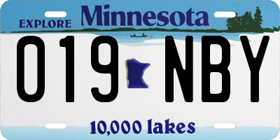 MN license plate 019NBY