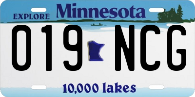 MN license plate 019NCG