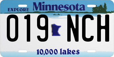MN license plate 019NCH