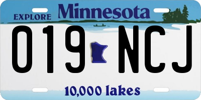 MN license plate 019NCJ