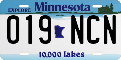 MN license plate 019NCN