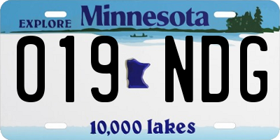 MN license plate 019NDG