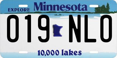 MN license plate 019NLO
