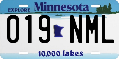MN license plate 019NML