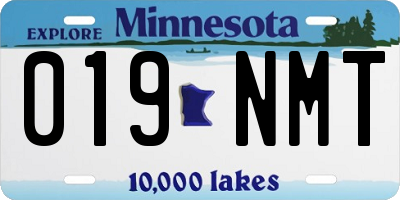MN license plate 019NMT