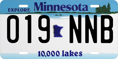 MN license plate 019NNB