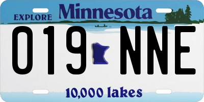 MN license plate 019NNE