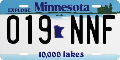 MN license plate 019NNF