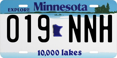 MN license plate 019NNH
