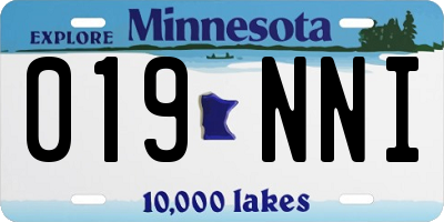 MN license plate 019NNI