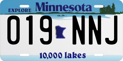 MN license plate 019NNJ