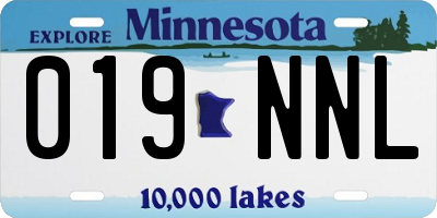 MN license plate 019NNL