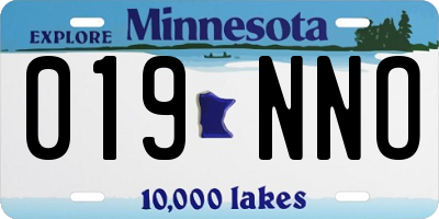 MN license plate 019NNO