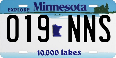 MN license plate 019NNS