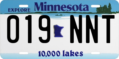 MN license plate 019NNT