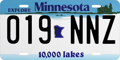 MN license plate 019NNZ