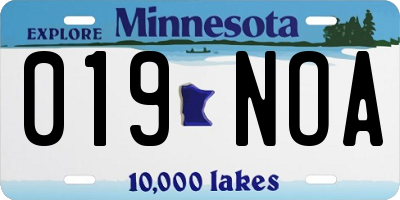 MN license plate 019NOA