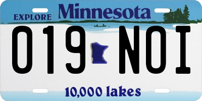 MN license plate 019NOI