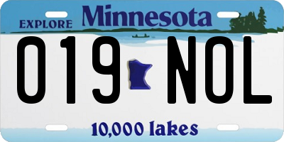MN license plate 019NOL