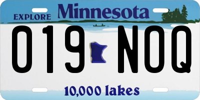 MN license plate 019NOQ