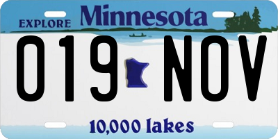 MN license plate 019NOV