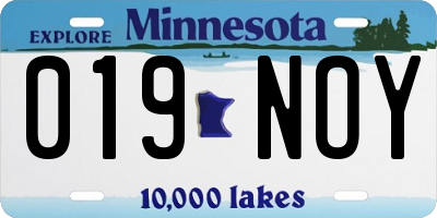 MN license plate 019NOY