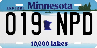 MN license plate 019NPD