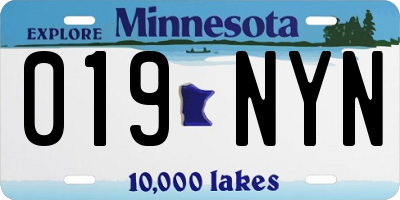 MN license plate 019NYN