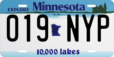 MN license plate 019NYP