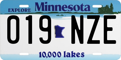 MN license plate 019NZE