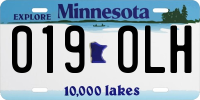 MN license plate 019OLH