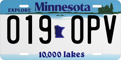 MN license plate 019OPV