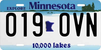 MN license plate 019OVN
