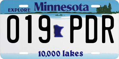 MN license plate 019PDR