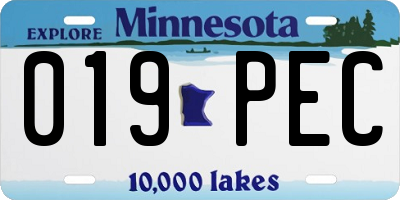 MN license plate 019PEC