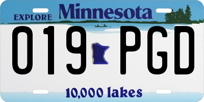 MN license plate 019PGD