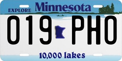 MN license plate 019PHO