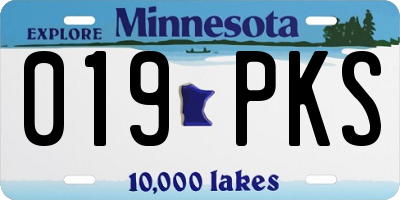 MN license plate 019PKS