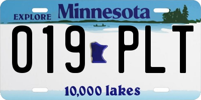 MN license plate 019PLT