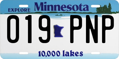 MN license plate 019PNP