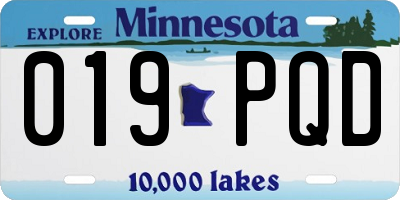 MN license plate 019PQD