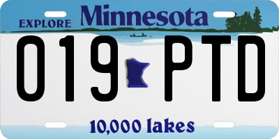 MN license plate 019PTD
