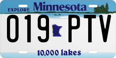 MN license plate 019PTV