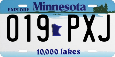 MN license plate 019PXJ