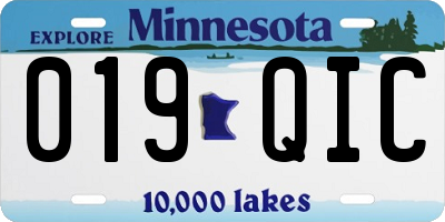 MN license plate 019QIC
