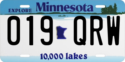 MN license plate 019QRW